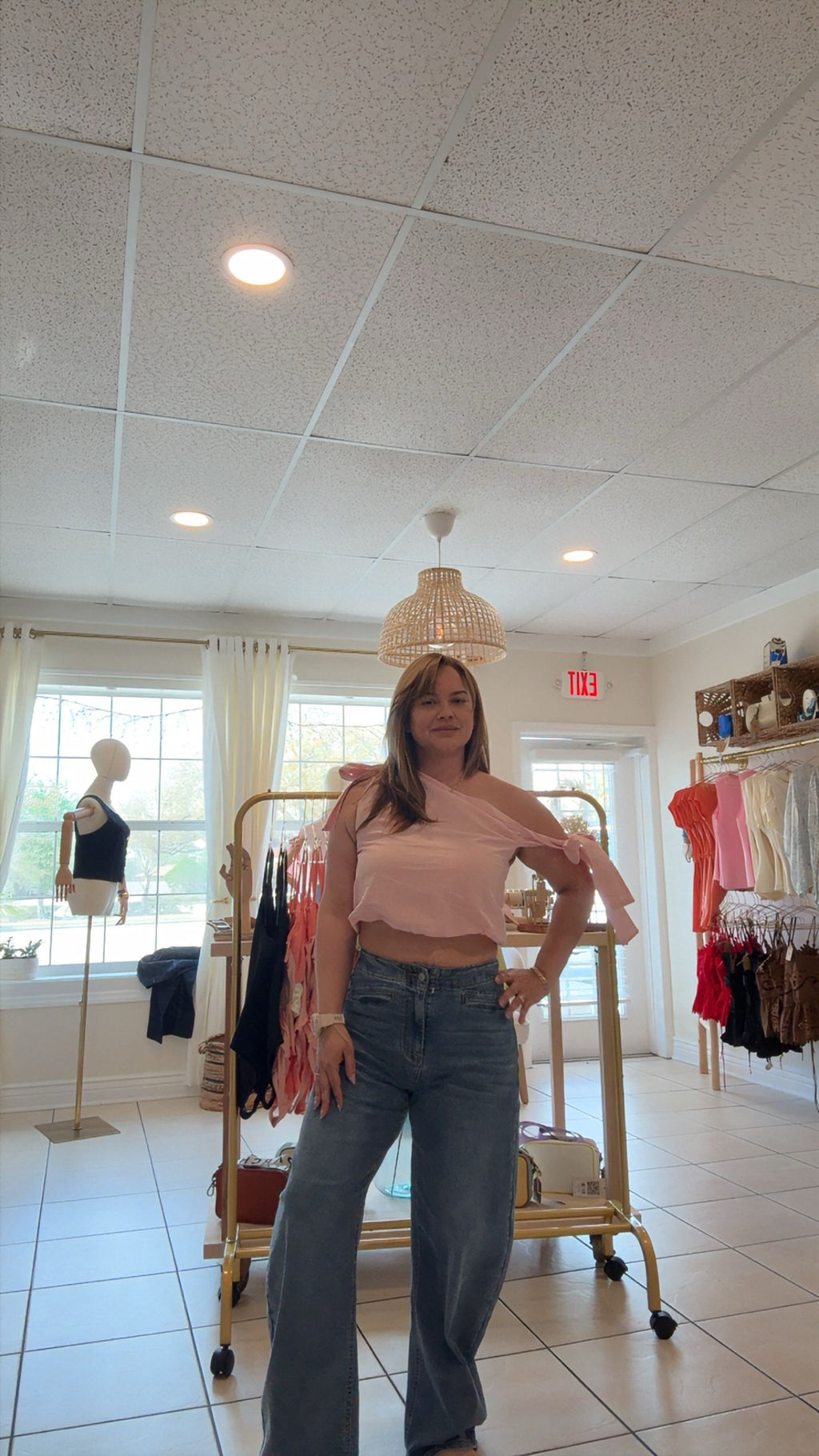 Pink Crop Top with ties