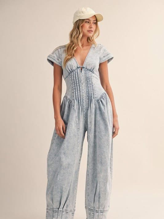 Coastal Denim Barrel Jumpsuit