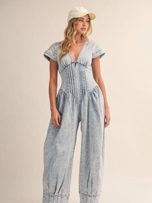 Coastal Denim Barrel Jumpsuit