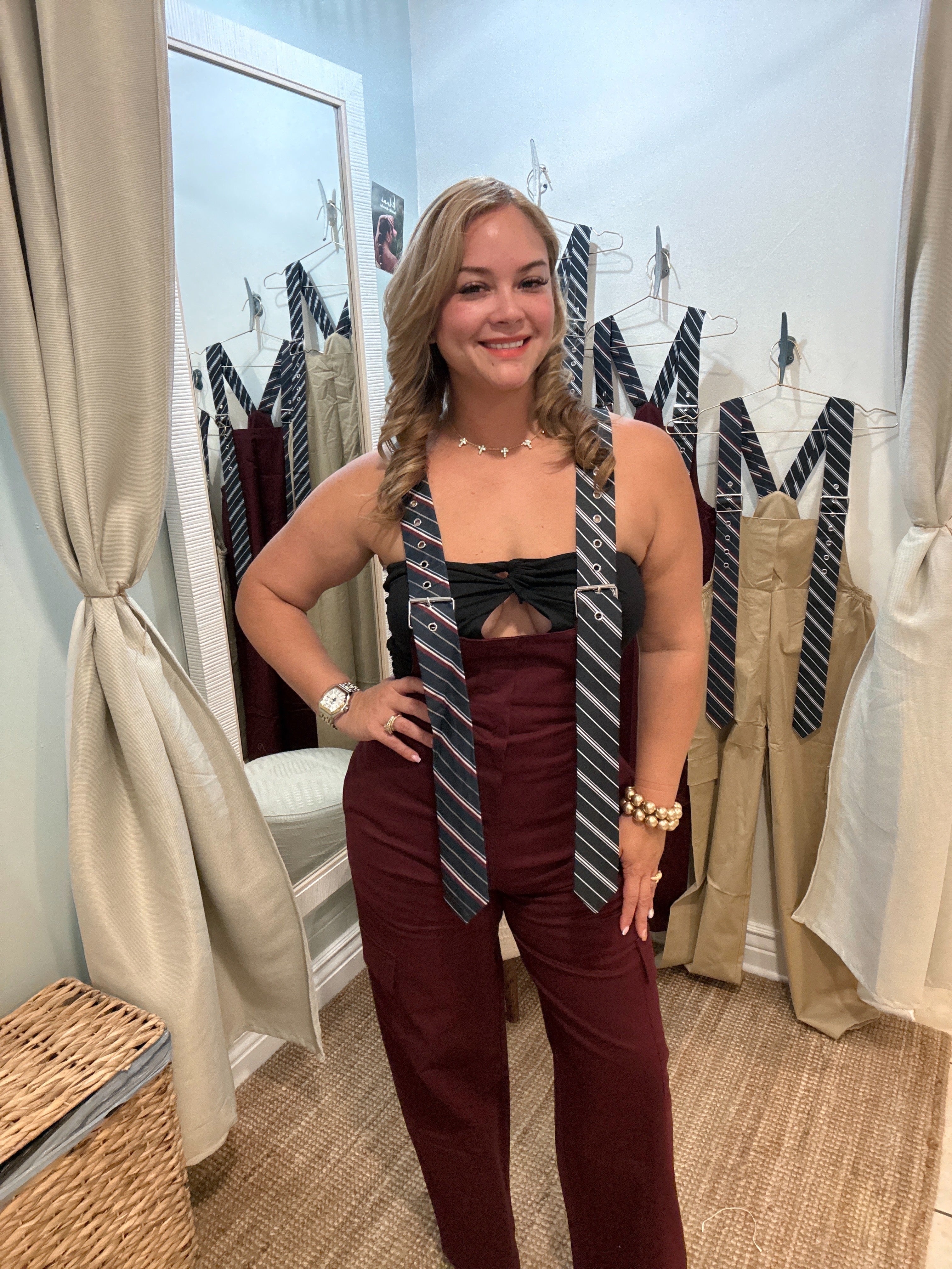 Boss Lady Burgundy Jumpsuit
