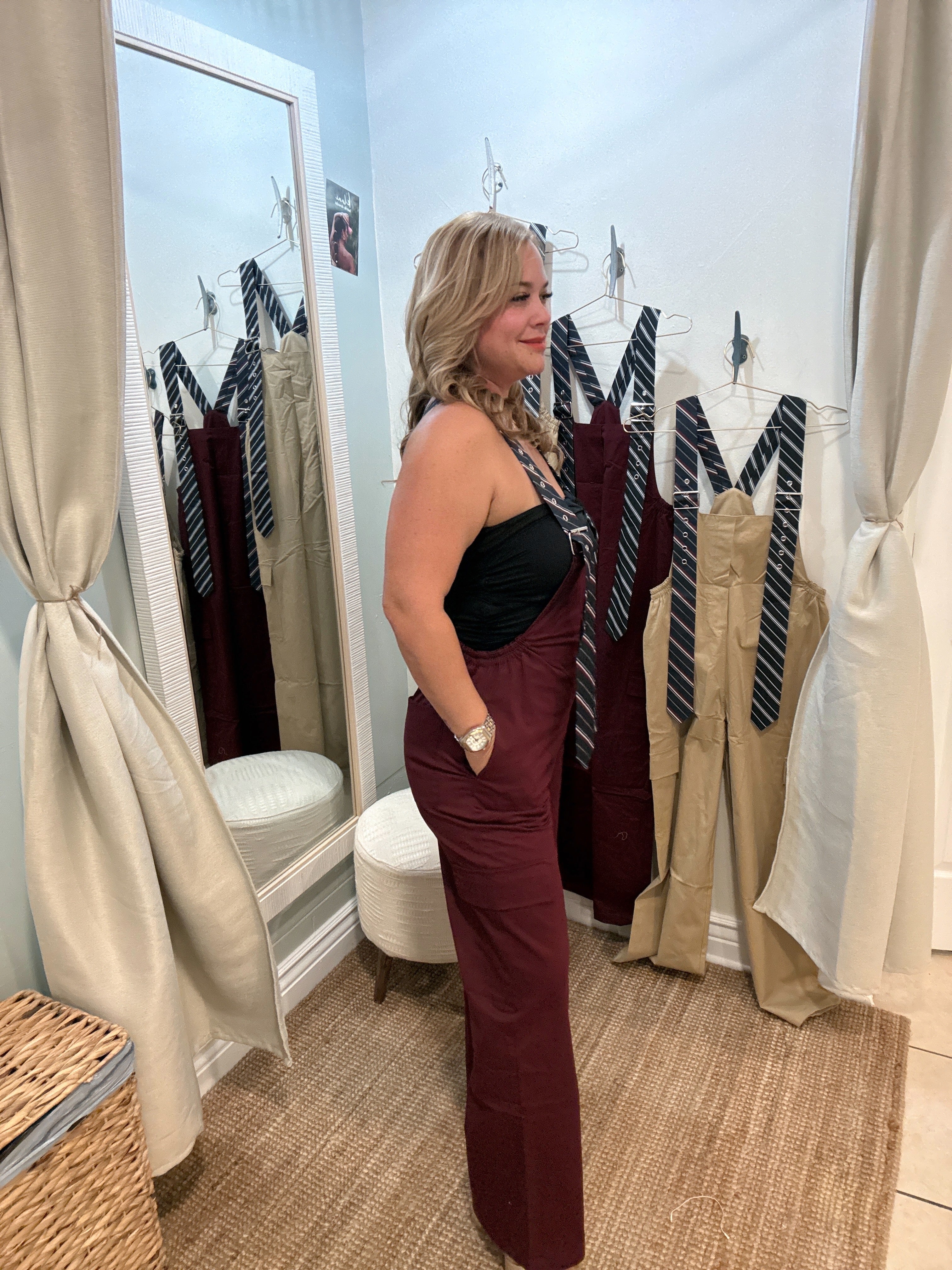 Boss Lady Burgundy Jumpsuit