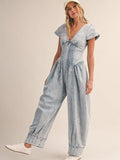 Coastal Denim Barrel Jumpsuit