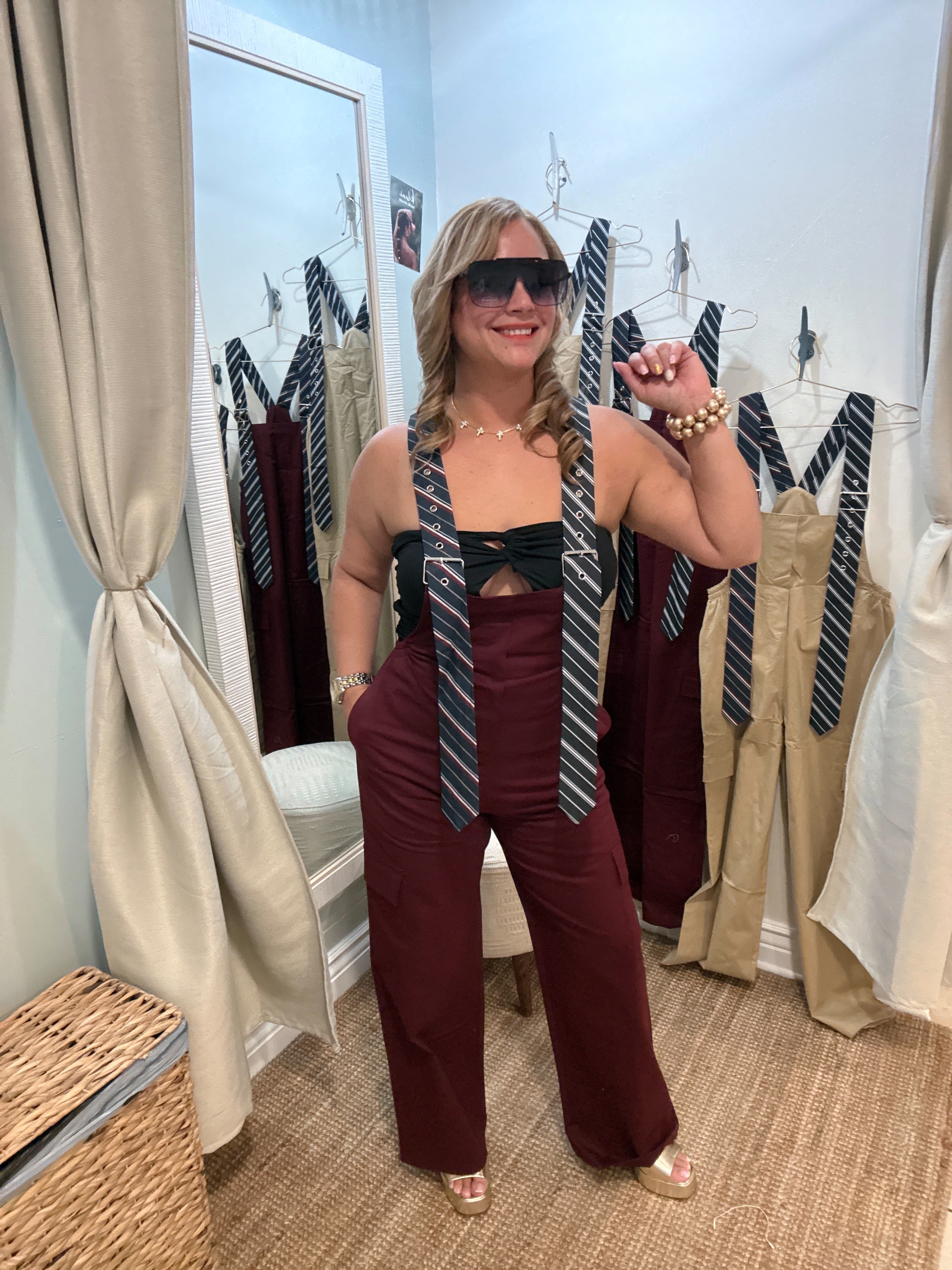 Boss Lady Burgundy Jumpsuit