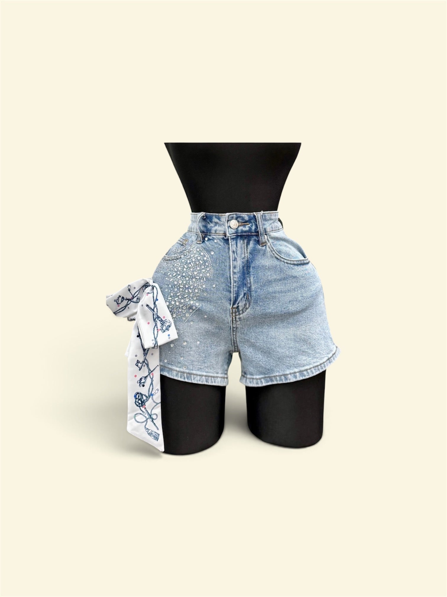 Bella Rhinestone Short Jean