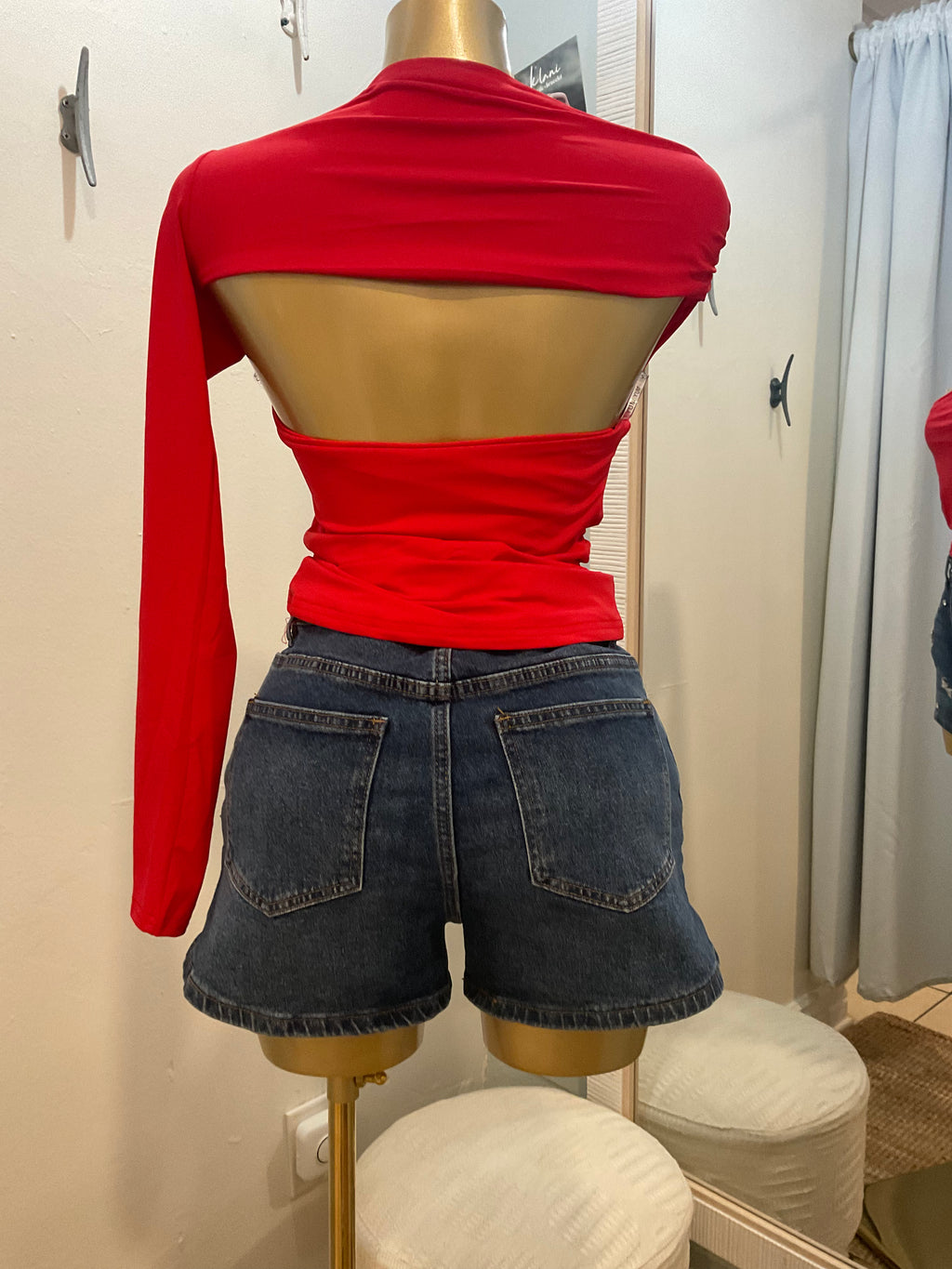 Flower Rhinestone Jean